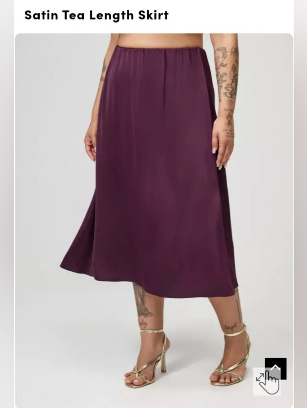 NWOT Torrid Plum Satin Midi Skirt - Picture 2 of 5